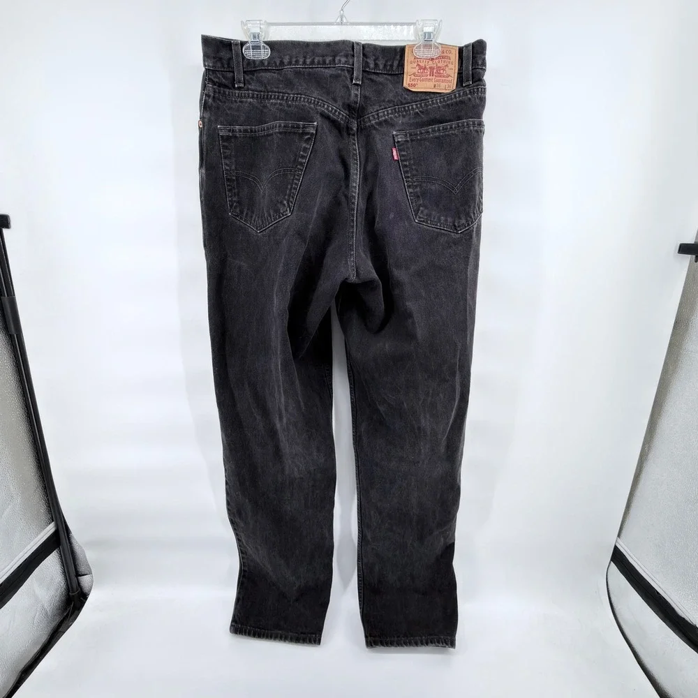 Levi's 550 Relaxed Fit Jeans Mens 36x36 Black Vintage 1999 Tapered Denim